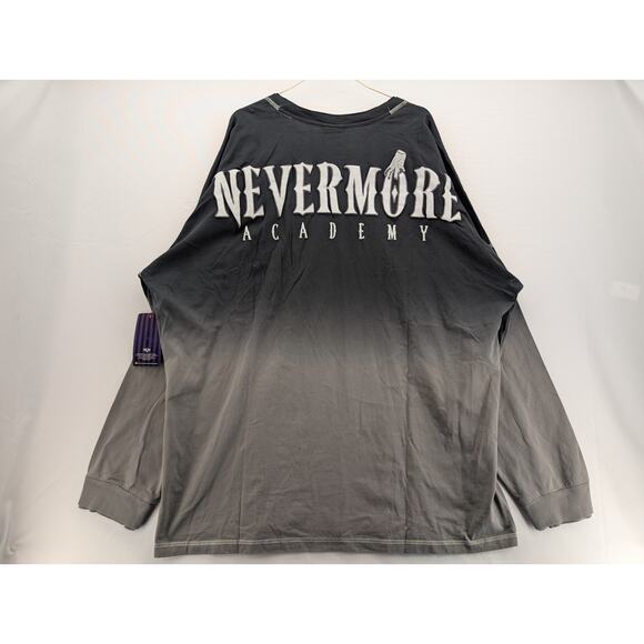 NWT BoxLunch Wednesday Nevermore Academy Ombré Long Sleeve T-Shirt in 2X - Picture 8 of 9